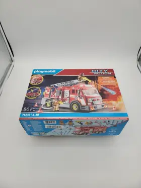 Playmobil 008789712332 City Action Set 71233 Fire Truck With Flashing Lights Sounds New Boxed