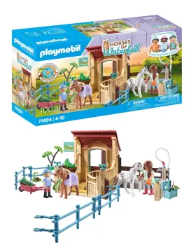Playmobil 008789714947 Riding Stable Playset - 100 Piece Horse Toy Figure Set Includes 2 R