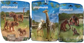 6645 Playmobil 008789855213 Orangutan Tiger Giraffe New Zoo Wild Animals 6648 6640 Lot Of 8