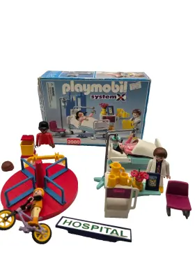 Playmobil 025369039805 Hospital Room System X 3980 Inc Xtras Merry Go Round Bicycle