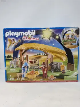 09494 Playmobil New 9494 Christmas Illuminating Nativity Manger Toy Playset