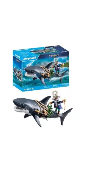 1003194617 Playmobil 71793 Giant Shark With Pirate Playset 21pc