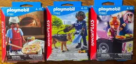 100813 Playmobil Special Plus Figures 71162 K-9 Police 71161 Pizza Man 70882 Dj Lot