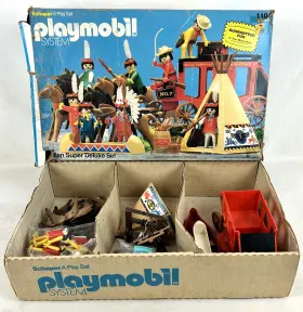 1104 Playmobil Vtg System Indian Super Deluxe And Parts Lot 1980 S Incomplete