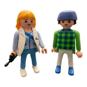 12345 Playmobil Vintage 1992 Playmobile Geobra Figures Nurse Vet Emt And Guy With Plaid Shirt