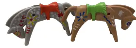23465 Playmobil Two Geobre Native American Horses Brown Horse And Gray Plastic