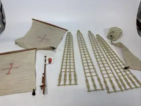 30031770 Playmobil Pirate Lot 3053 3550 3750 Ladder Sails Flagpole With Dragon Flag