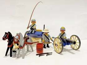 3056 Playmobil Confederate Artillery 1990s Complete