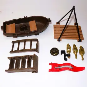 3053 Playmobil 3075/3053 Parts Lot From Large Pirate Ship - Vtg 1990s Usa Seller