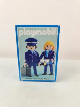 3108 Playmobil Condor Airlines Pilot And Stewardess Rare Vtg 1999