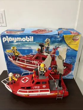 3128 Playmobil Fire Rescue Boat #3128 With Box