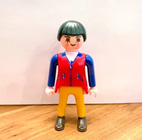 3135a Playmobil Vintage Modern Woman Yellow Red And Blue Nice Condition