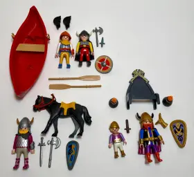 3158 Playmobil 3154 Viking King And Prince 3156 Canoe Boat Chief Horseman Sets