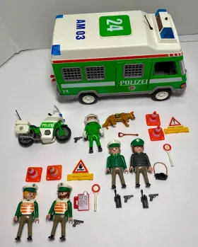 7693 Playmobil 3160 Polizei Truck 3983 Motorcycle And Traffic Control - No Boxes
