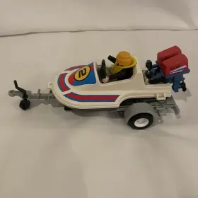 3198 Playmobil Vtg Speedboat And Trailer Part Of No Box