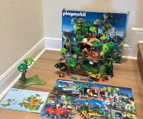 5746 Playmobil 3217 Outdoor Expedition Lodge Tree House Wildlife Treehouse W Box