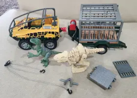 3800 Playmobil 3233/3800 Dinosaur Safari Set - Atv Trailer/cage 2 Dinos Ramp Gate Rope