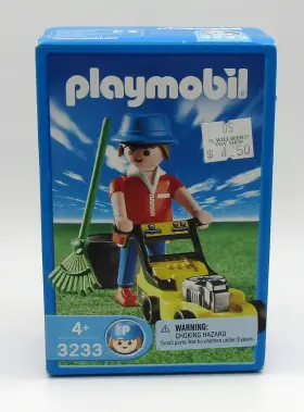 3233 Playmobil New Vintage Sealed 2001 Groundskeeper With Lawnmower