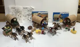 3278a Playmobil 3243x Vintage Complete Western Covered Wagon Sets 3243 3481 3278