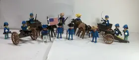 3244x Playmobil Civil War Western Artillery Cart And Cannon Set 3244 2x Extras 1976