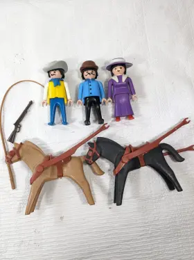 3245 Playmobil #3245 Parts Victorian Woman Driver Man Black Brown Horse Reins Figures