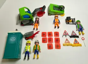 3790 Playmobil 3271 4 Complete Construction Crew Sets 3275 3279 And - No Boxes