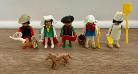 3292 Playmobil Vintage Townspeople Set Baker Farmer Professor 1970s