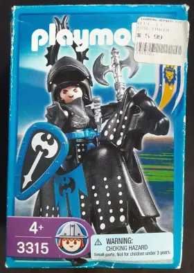3315 Playmobil Black Knight And Horse 2004 Complete Nice