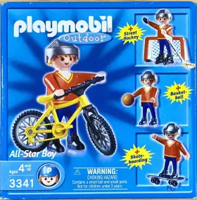 3241 Playmobil 3341 All Star Sport Teen Boy Outdoor 2001 New In Sealed Box