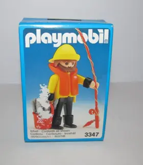 3347 Playmobil Vintage 1990 Fisherman With Rod Figure