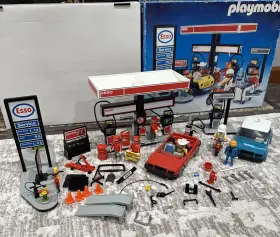 3434 Playmobil Vtg 1985 Esso Gas Service Station Set Near Complete Box Extras