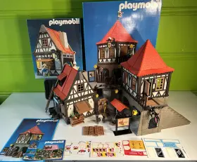 3441 Playmobil 3449 1977 And 1982 Medieval Museum Bakery With Boxes Vintage