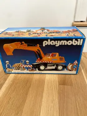 3472 Playmobil Construction Orange Excavator Back Hoe Vintage 1979 - In Box