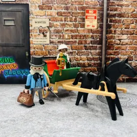 3481 Playmobil Vintage Horse Victorian Carriage Doctor And Daughter Missing Parts