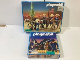 3485-3057 Playmobil Sets 3485 Us Calvary And 3057 Artillery Civil War Soldiers New In Box