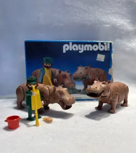 3547 Playmobil Vintage 1974 Zoo Keeper Hippopotamus Hippo Original Box