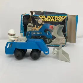 3557 Playmobil Playmo Space Vtg Lunar Excavator Astronaut With Box Incomplete 908