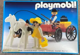 3587 Playmobil Complete Box Cart Farmer Farm West Western