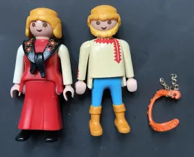 3632 Playmobil Gypsy Bear Man Woman Figures Harness Handler Vintage 1994 Set