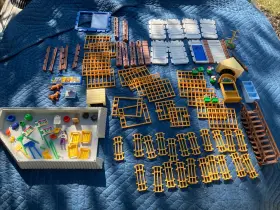 3634 Playmobil Zoo 1994 Lot Cages Walls Parts Animal Park