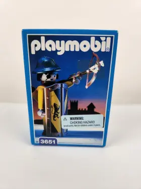 3651 Playmobil Soldier Crossbow Bow Figure Shield Lion Knight New Vintage 1993