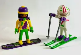 3683 Playmobil 3682 Vintage Downhill Skier And Snowboarder