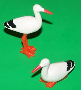 3716-7027 Playmobil Vintage 1992 Lot Of 2 Storks Birds 3716 7027 Animal Replacement Part