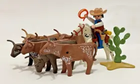 3749 Playmobil Vintage 1990s Western Longhorn Trail
