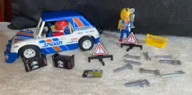 3753 Playmobil Spidan Rally Car Vintage 1993 Racing Almost Complete Extras