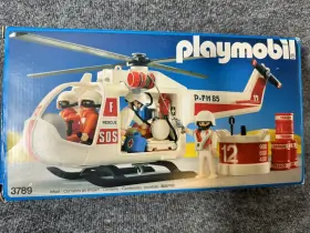 3789 Playmobil Vintage 1987 White Rescue Helicopter Cib Instructions