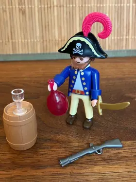 3791 Playmobil Pirate With Barrel Musket And Wine Jug Vintage 1990