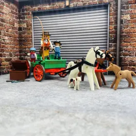 3804 Playmobil Vintage Western Buckboard Complete / Clip Damage