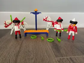 3810 Playmobil Vintage 1995 - Roman Circus Jugglers And Horses Nearly Complete