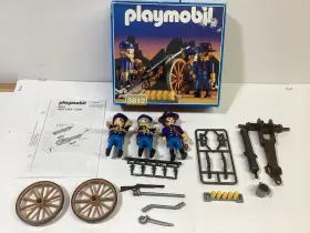3812 Playmobil U.s. Artillery Set Western Civil War Soldiers Cannon Complete Box